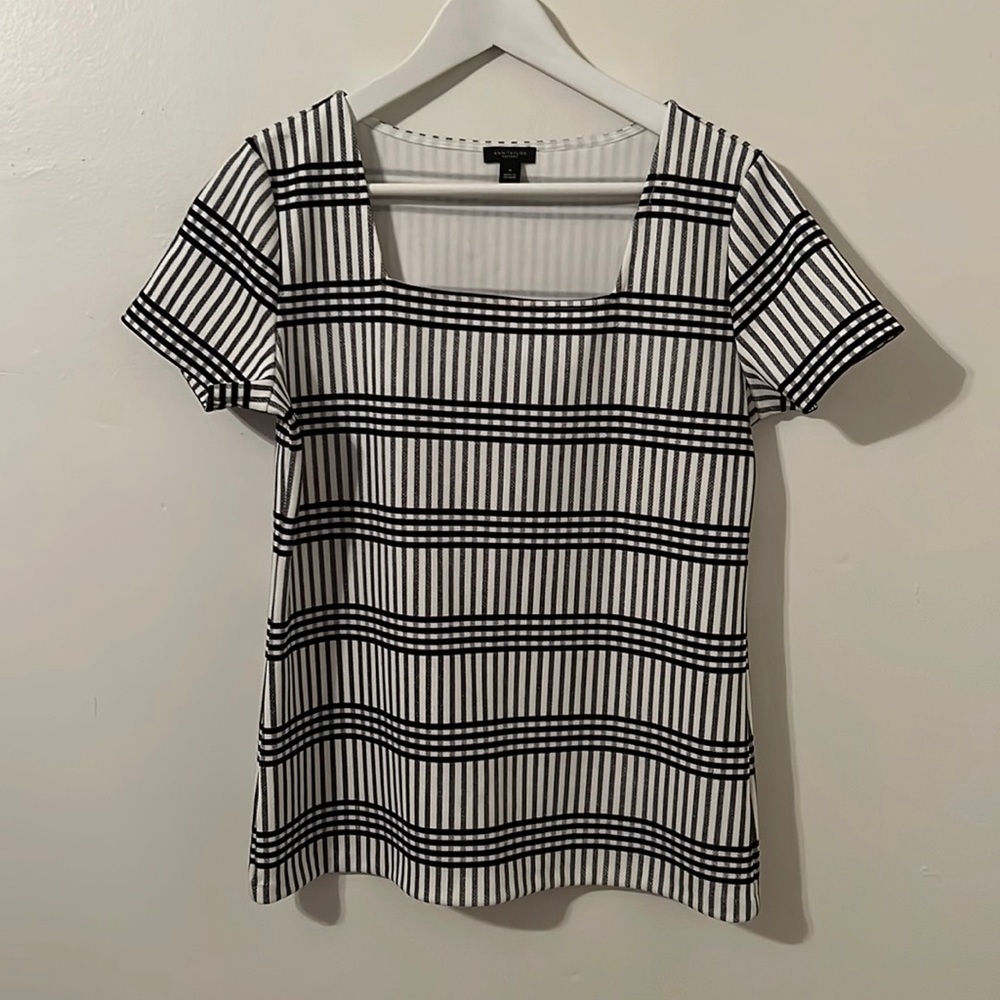 Ann Taylor Factory Black and White Blouse